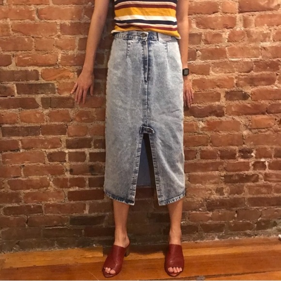 Vintage Dresses & Skirts - Vintage Denim Midi Skirt